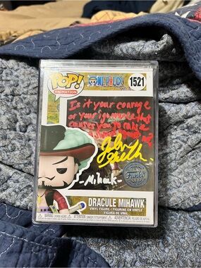 Funko Dracule Mihawk Pop! Figure with Red and Yellow Signature